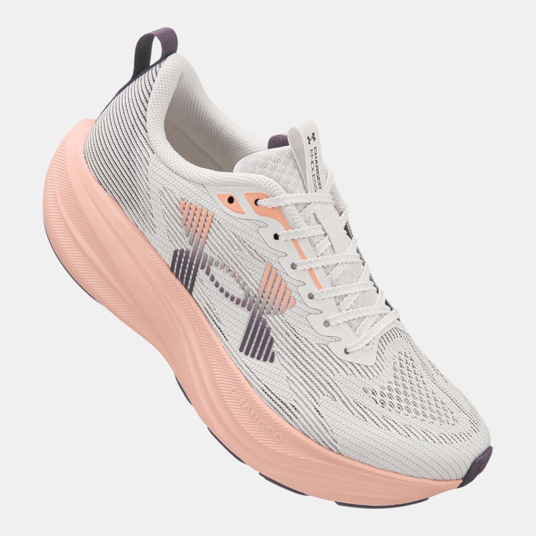 Tênis Under Armour Charged Endless Branco com Rosa Branco 2