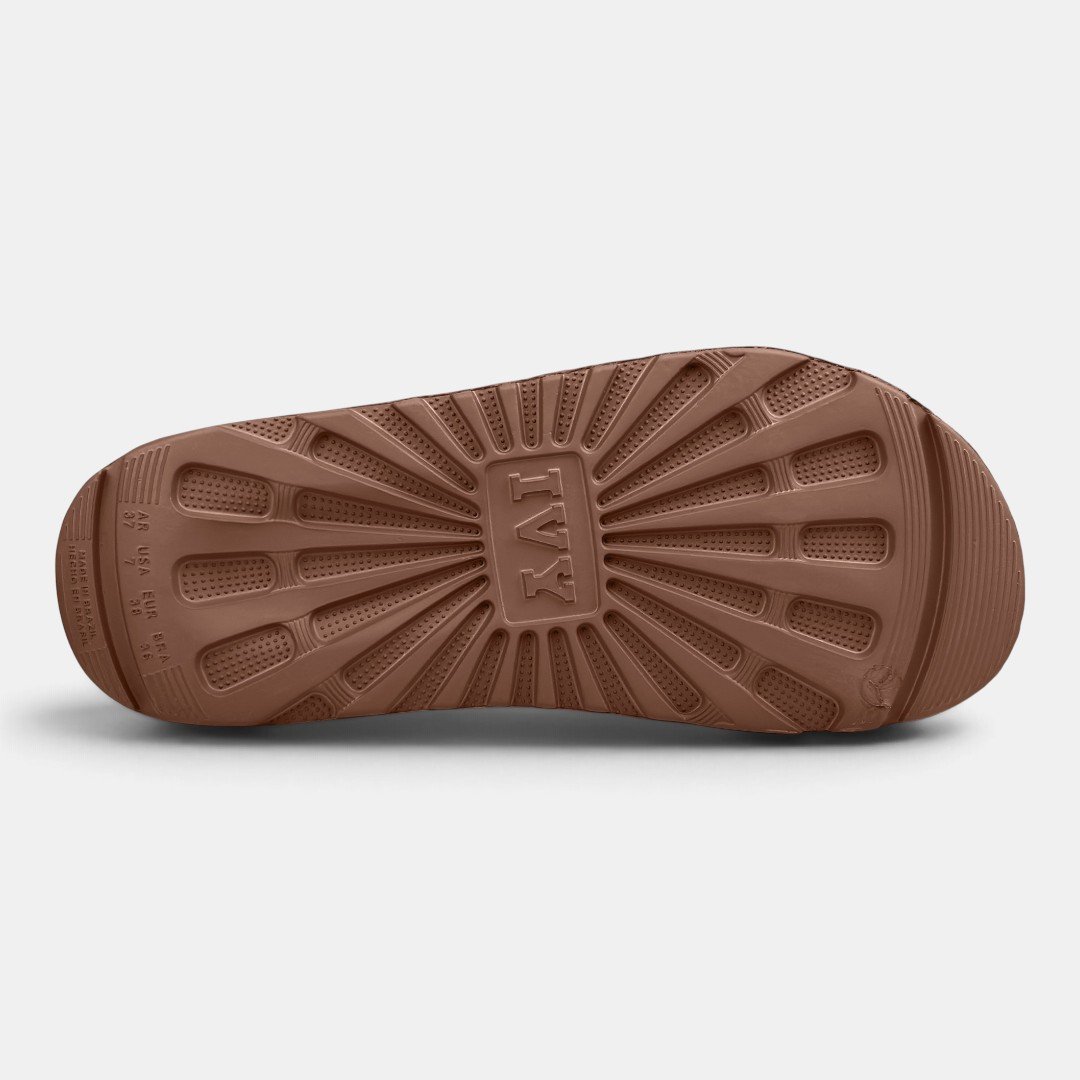 Chinelo Slide Feminino Boa Onda Ivy Caramelo Bege 4