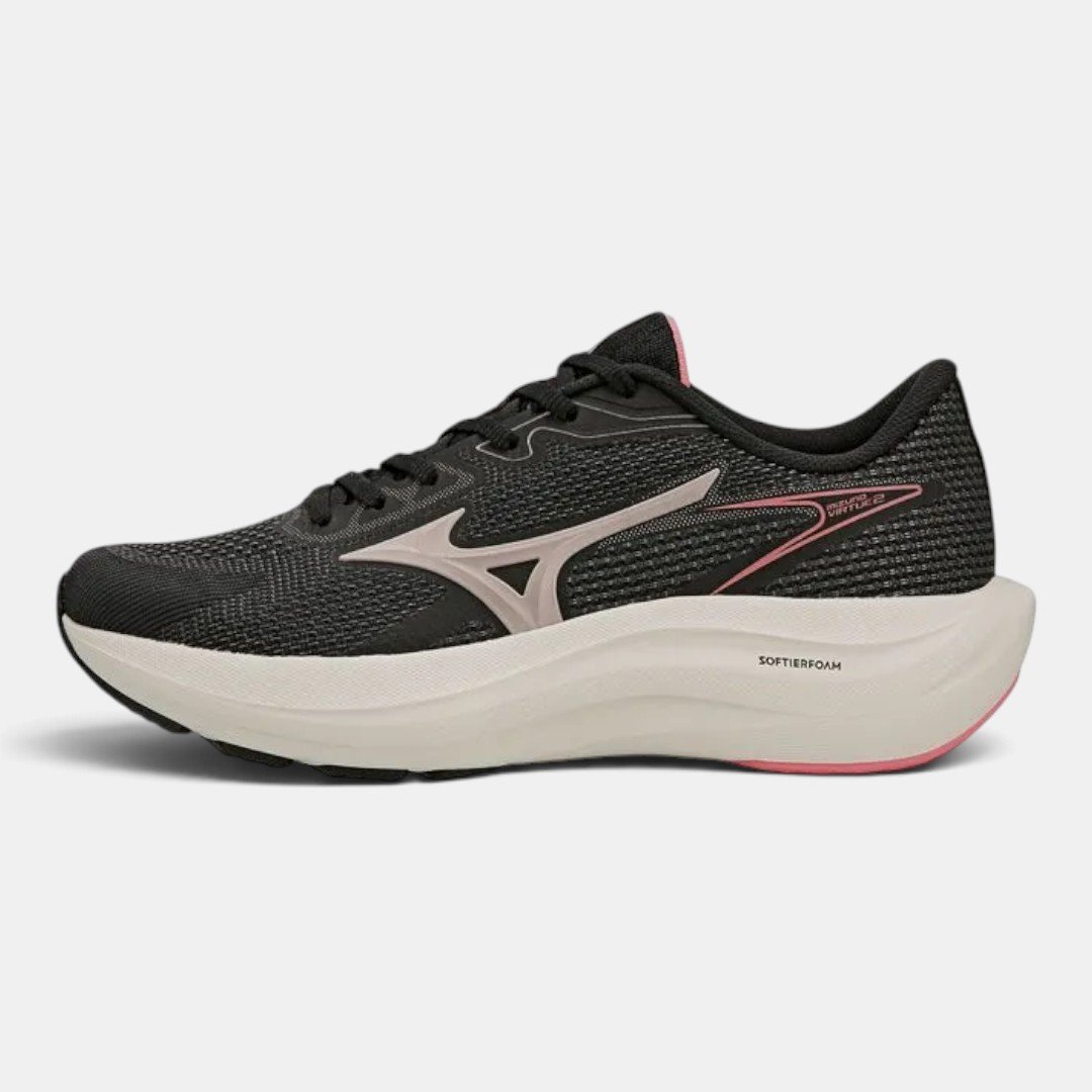 Tênis De Corrida Mizuno Virtue 2 Feminino Preto com Rosa