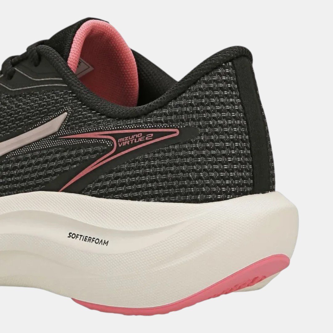Tênis De Corrida Mizuno Virtue 2 Feminino Preto com Rosa Preto 8