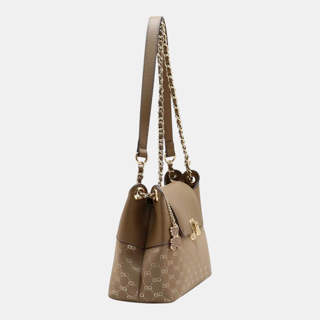 Bolsa Feminina Chenson Shine Monograma Natural Bege 3