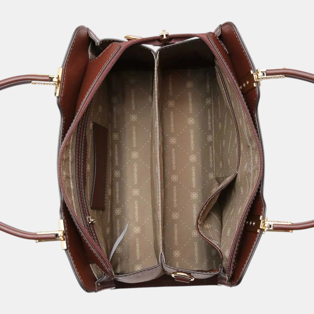 Bolsa Feminina Chenson Mão Monograma Cristal Vinho Vermelho 2