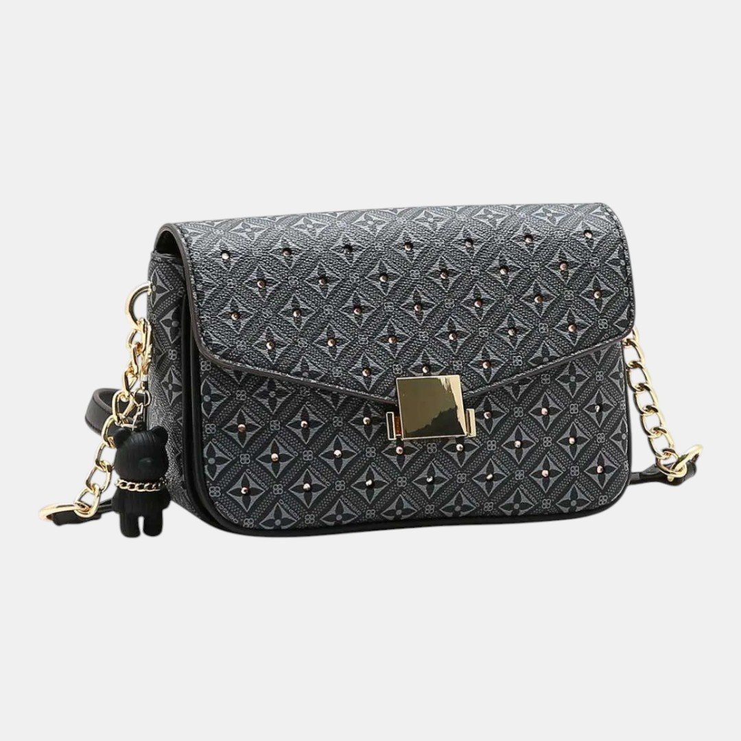 Bolsa Feminina Chenson Transversal Monograma Cristal Preta
