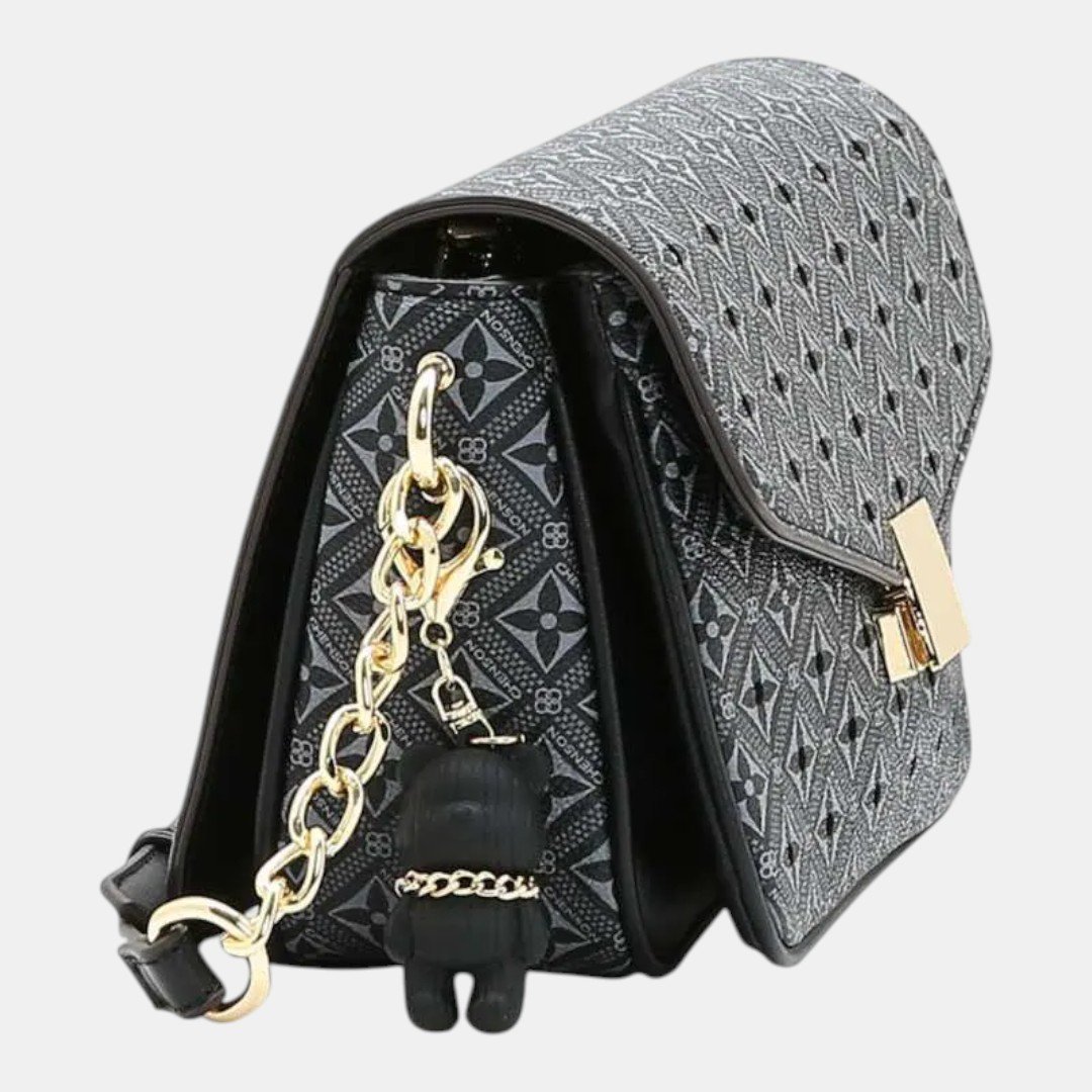 Bolsa Feminina Chenson Transversal Monograma Cristal Preta Preto 3