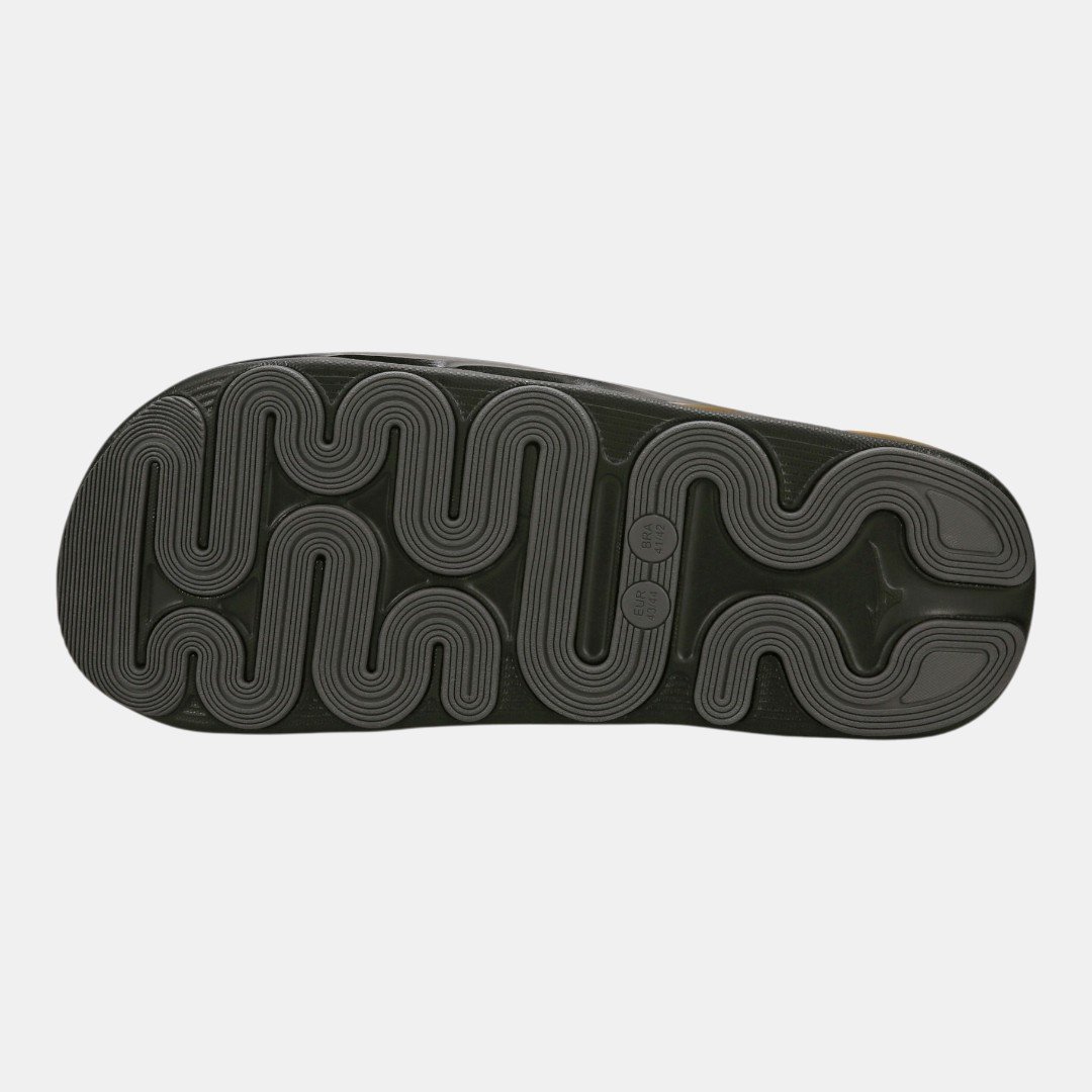 Chinelo Mizuno Slide Wave Preto com Dourado Preto 3