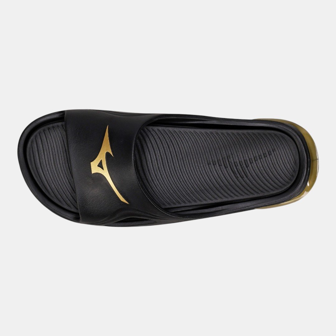 Chinelo Mizuno Slide Wave Preto com Dourado Preto 5