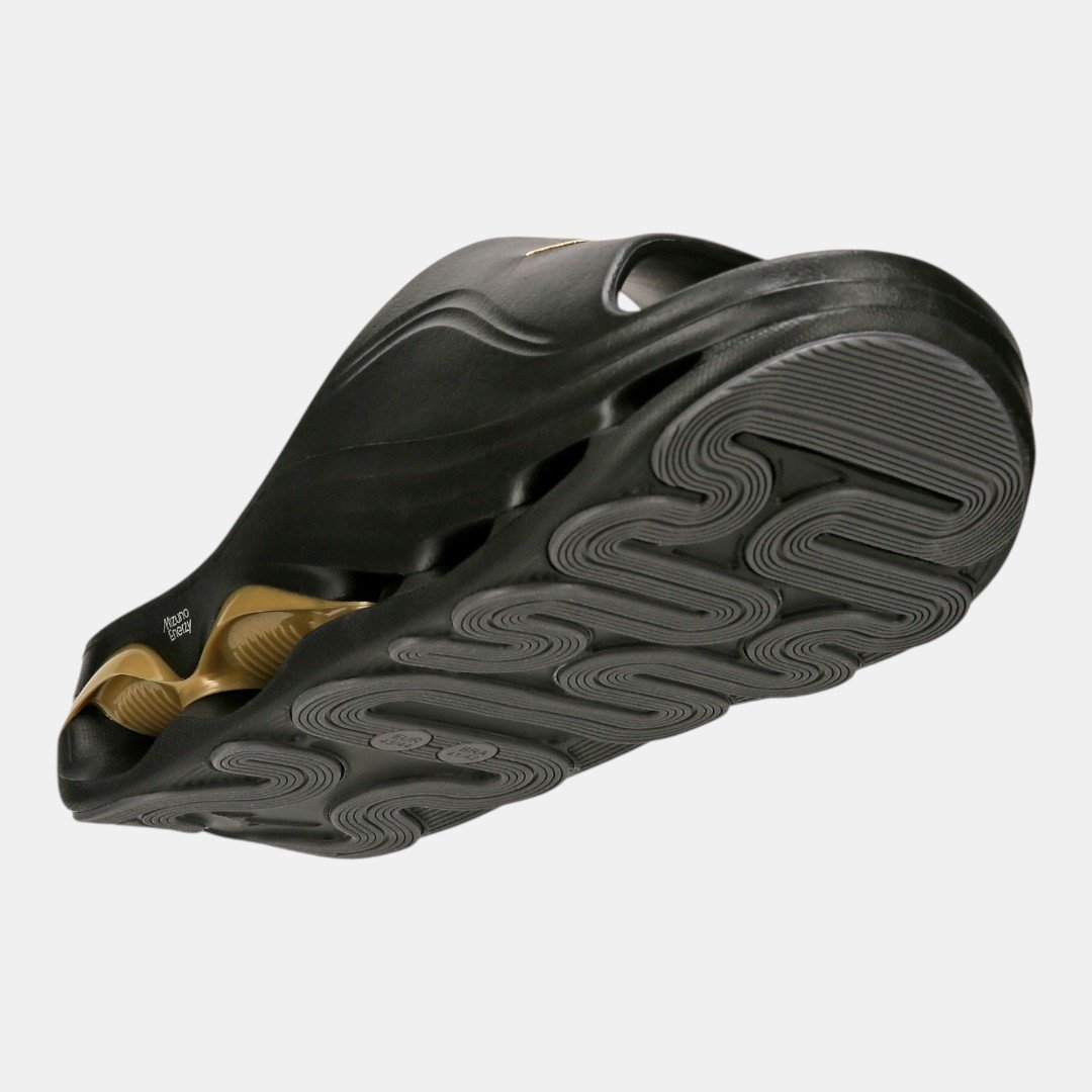 Chinelo Mizuno Slide Wave Preto com Dourado Preto 6
