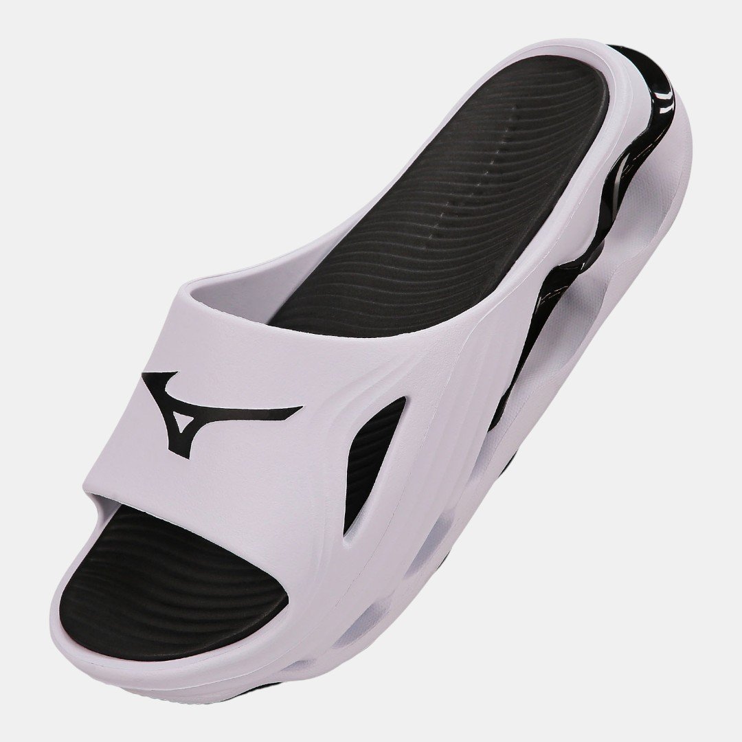 Chinelo Mizuno Slide Wave Branco com Preto Branco 2