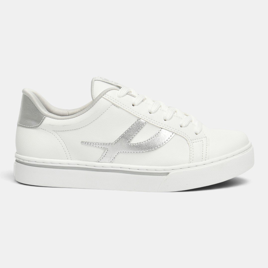 Tênis Via Marte Casual Feminino Branco com Prata