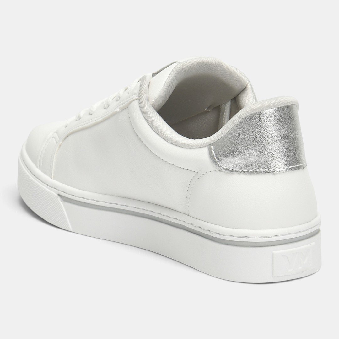 Tênis Via Marte Casual Feminino Branco com Prata Branco 3