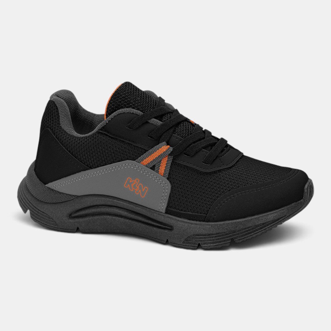 Tênis Klin New Sport Infantil Menino Preto com Laranja Preto 4