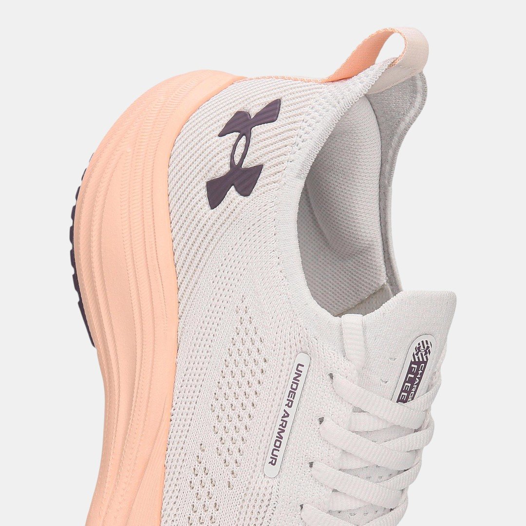 Tênis Under Armour Charged Fleek Branco com Rosa Branco 7
