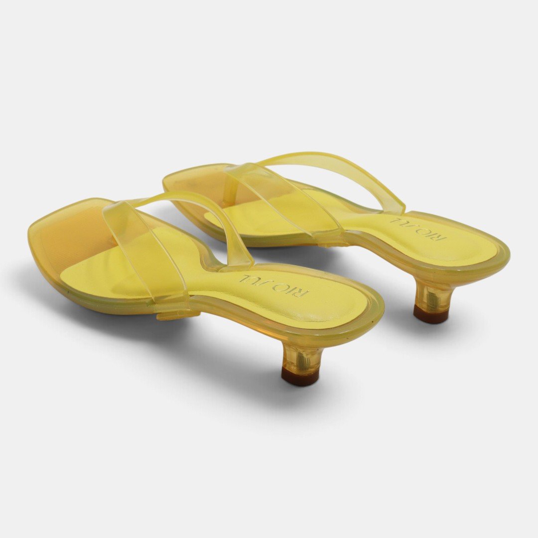 Tamanco De Dedo Rio Sul Jelly Chic Salto Taça Amarelo Amarelo 4