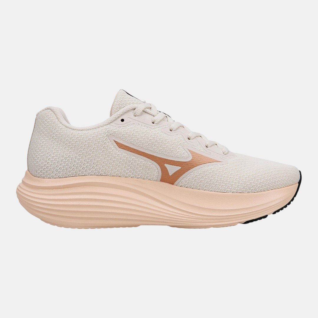 Tênis De Corrida Mizuno Connect 2 Bege com Rosa Arenito 4