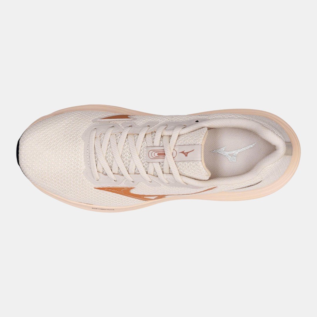 Tênis De Corrida Mizuno Connect 2 Bege com Rosa Arenito 5