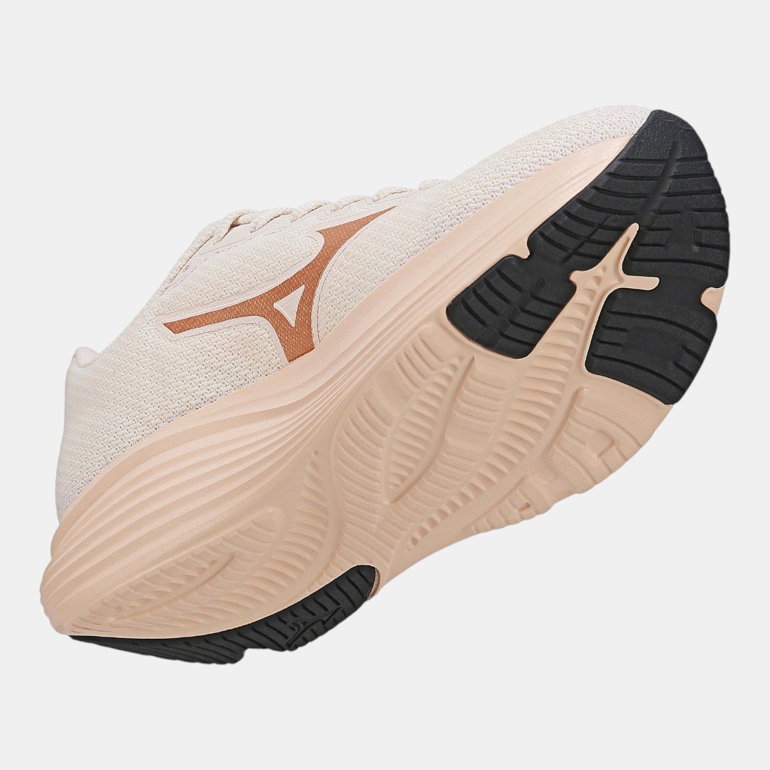 Tênis De Corrida Mizuno Connect 2 Bege com Rosa Arenito 7