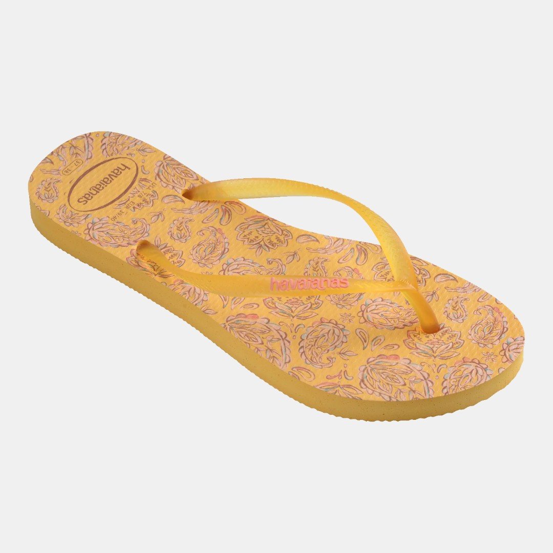 Chinelo Havaianas Slim Daydream Amarelo Amarelo Caja 2