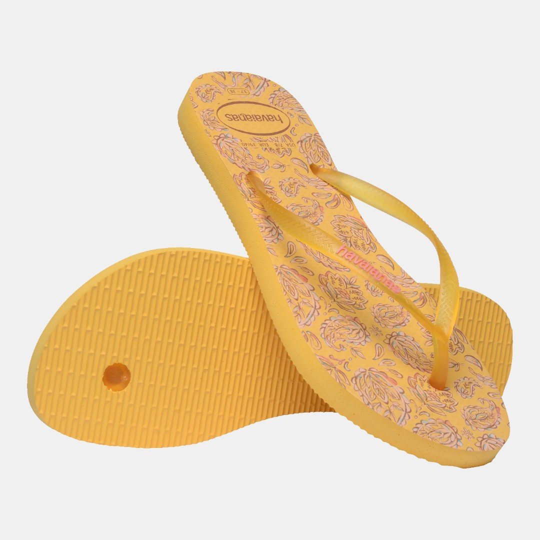Chinelo Havaianas Slim Daydream Amarelo Amarelo Caja 4