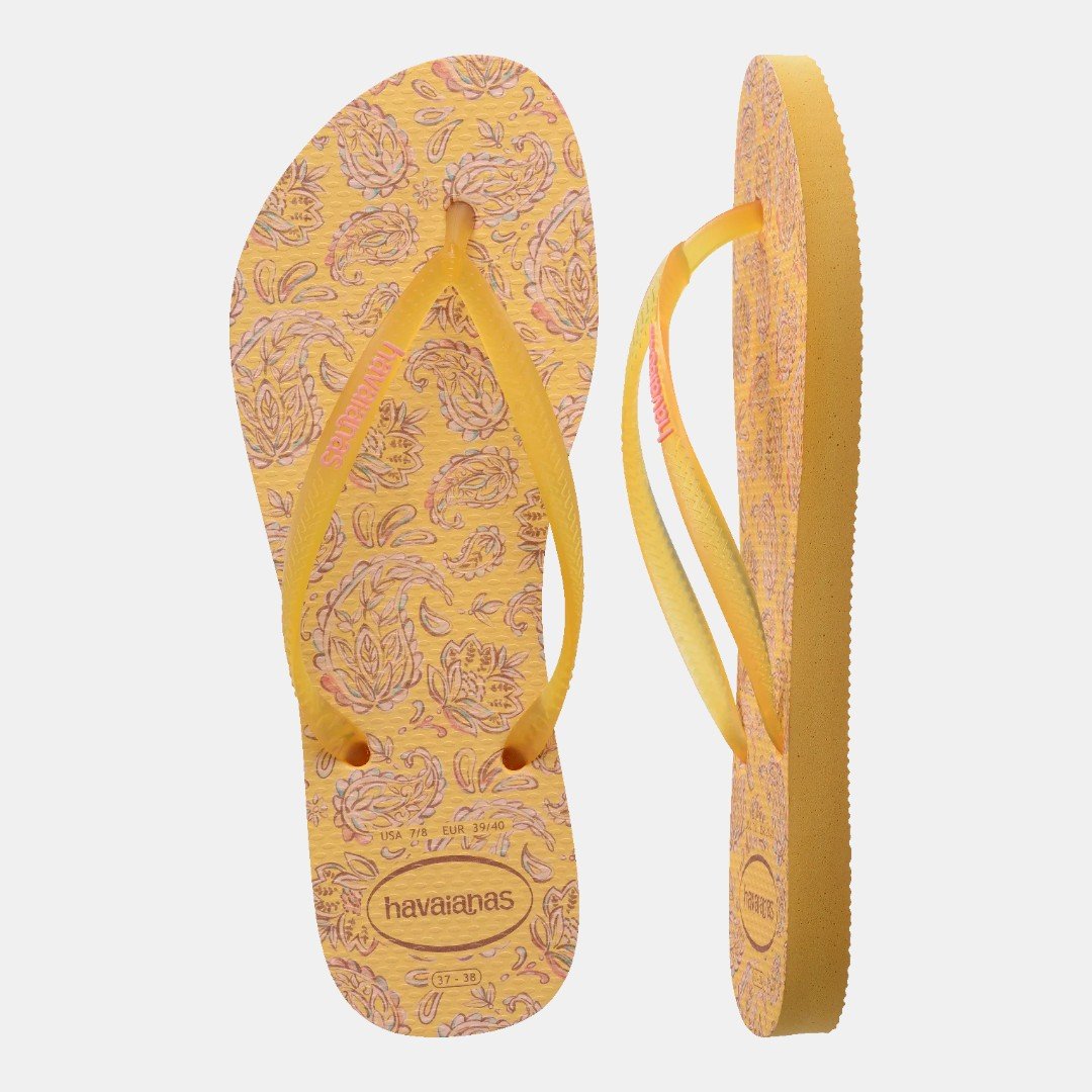 Chinelo Havaianas Slim Daydream Amarelo Amarelo Caja 5