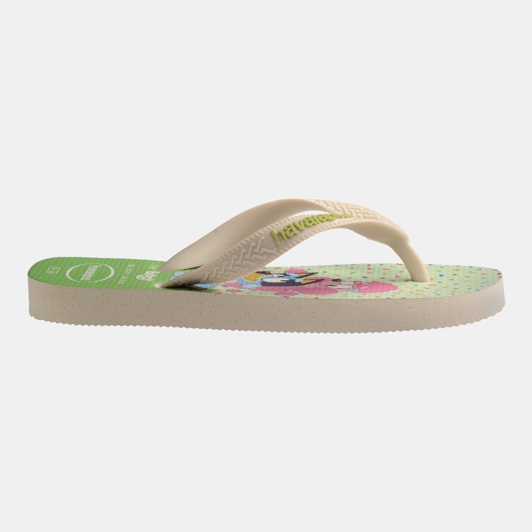 Chinelo Havaianas Infantil Bluey Bege com Verde Bege Palha 3