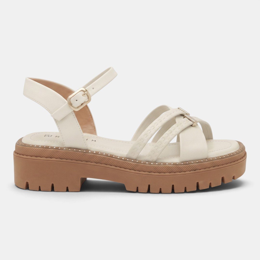 Sandália Ramarim Flatform Tratorada Off White