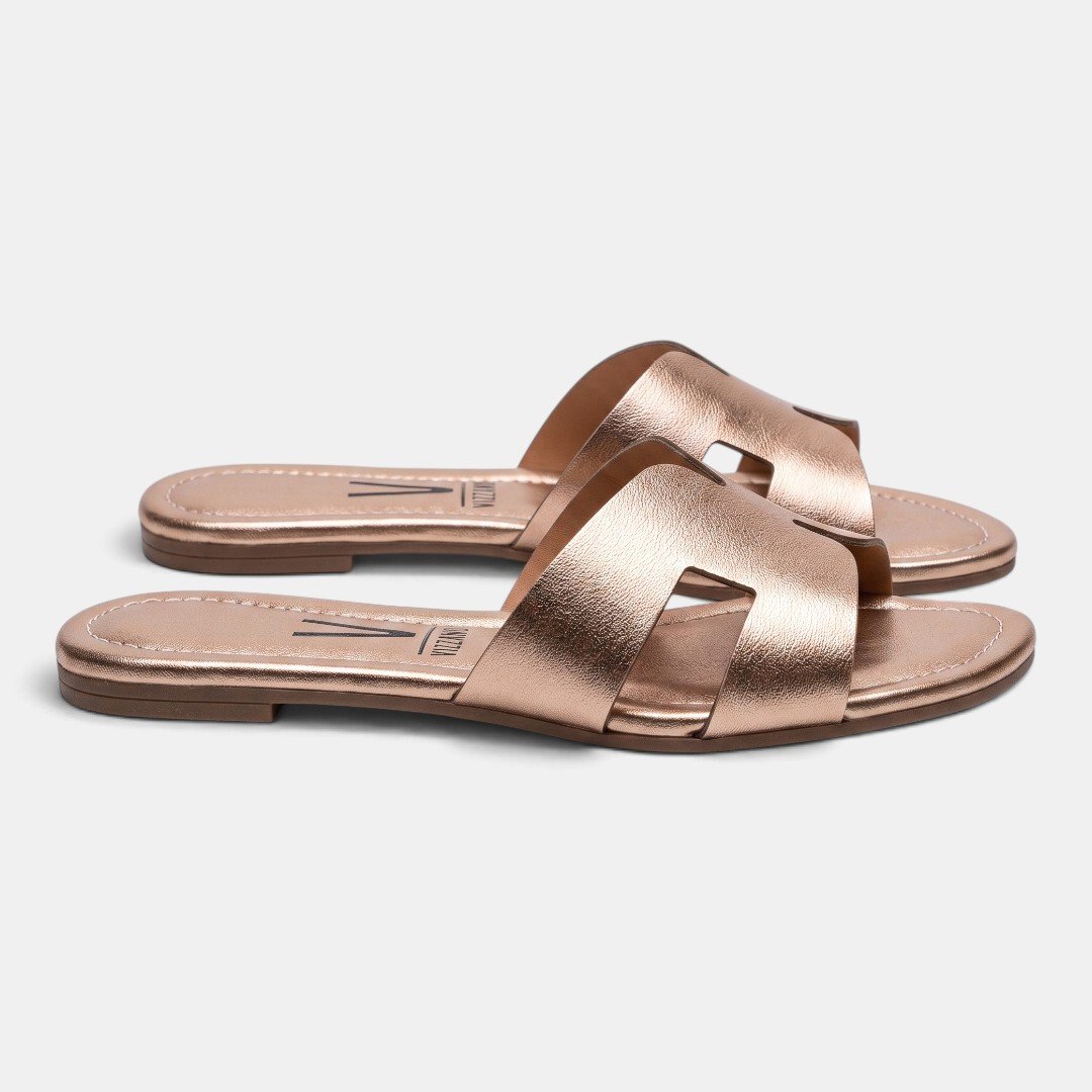 Rasteira Vizzano Metalizada Ouro Rosado Ouro Rosado 3