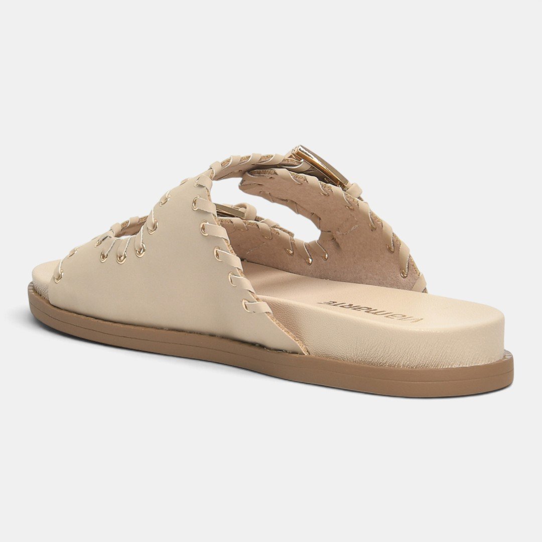 Papete Via Marte Com Maxi Fivelas Off White Baunilha 3