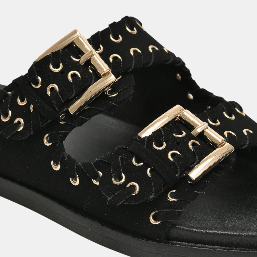 Papete Via Marte Com Maxi Fivelas Preto Preto 4