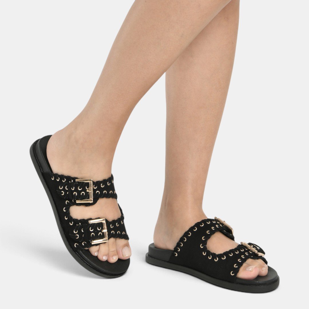 Papete Via Marte Com Maxi Fivelas Preto Preto 5