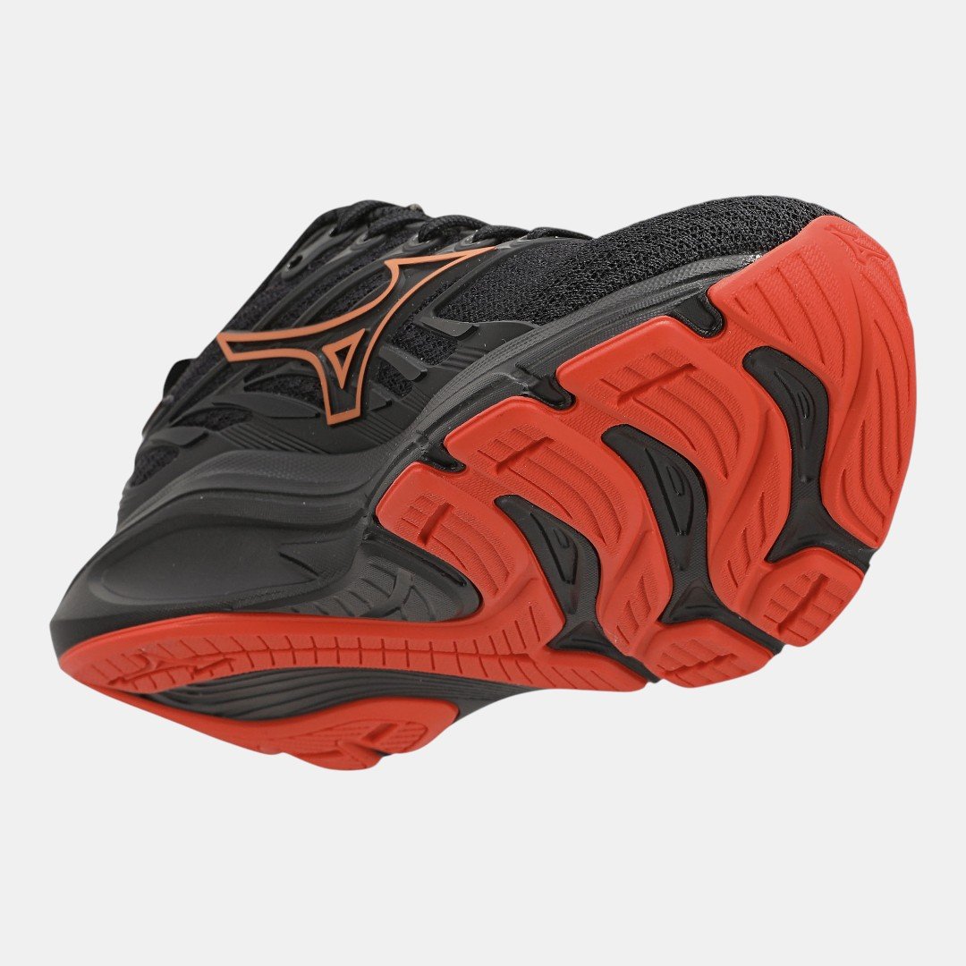 Tênis Mizuno Jet 8 Junior Infantil Preto com Vermelho Preto 3