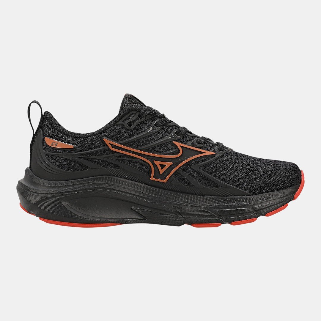 Tênis Mizuno Jet 8 Junior Infantil Preto com Vermelho Preto 6