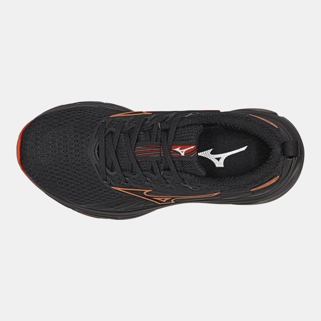 Tênis Mizuno Jet 8 Junior Infantil Preto com Vermelho Preto 7