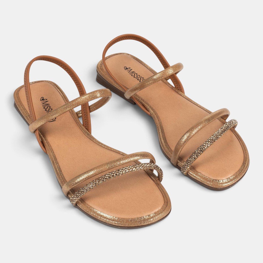 Sandália Rasteira Mississipi Caramelo com Bronze Camel 2