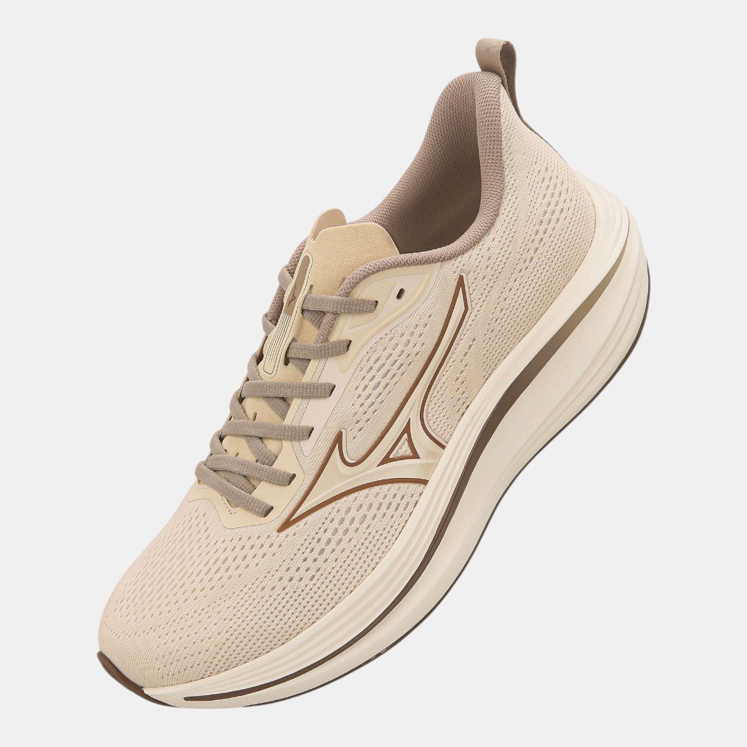 Tênis De Corrida Mizuno Neo Pryzma Masculino Bege Branco 2