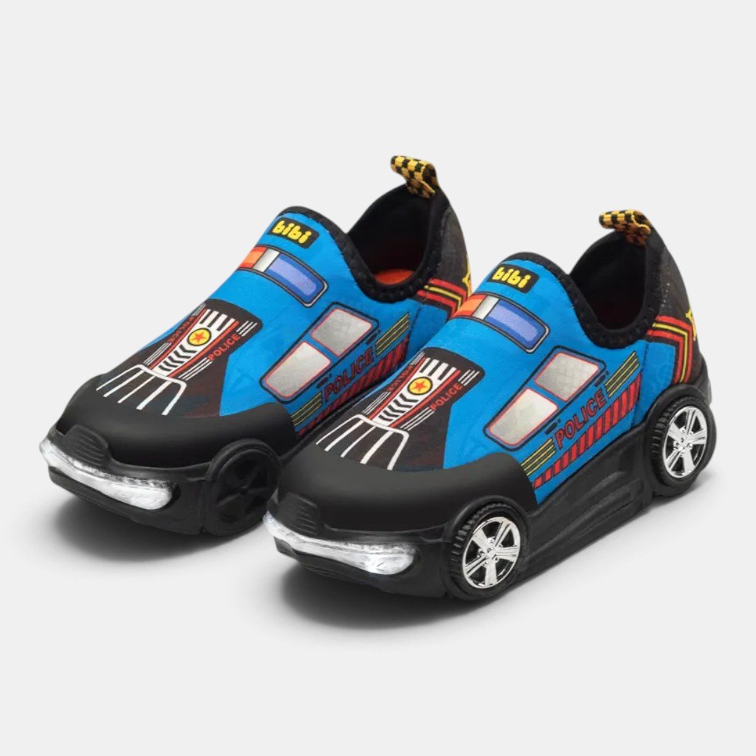 Tênis Infantil com LED Bibi Turbo Azul Polícia Preto 2