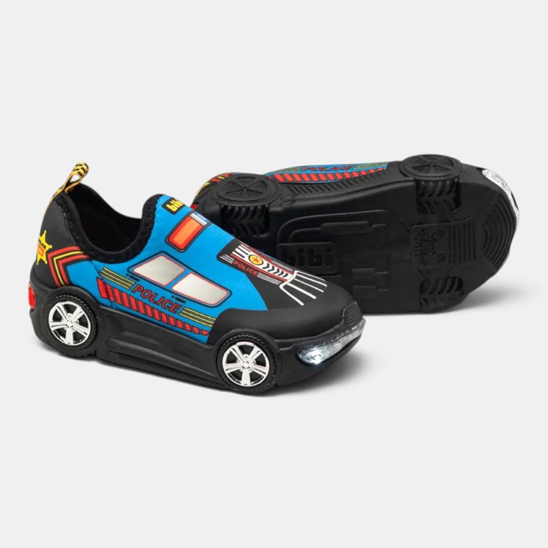 Tênis Infantil com LED Bibi Turbo Azul Polícia Preto 4