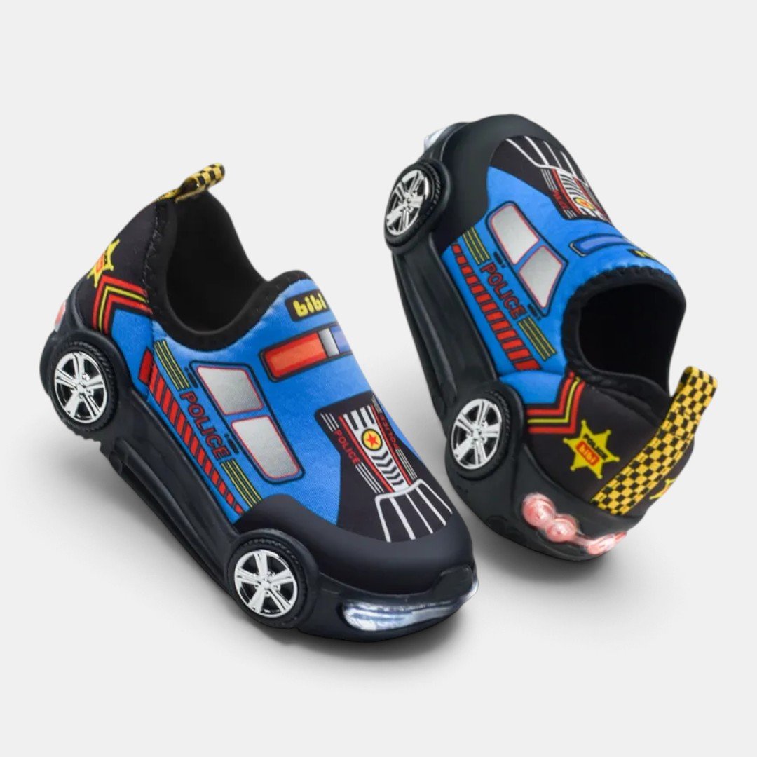 Tênis Infantil com LED Bibi Turbo Azul Polícia Preto 5