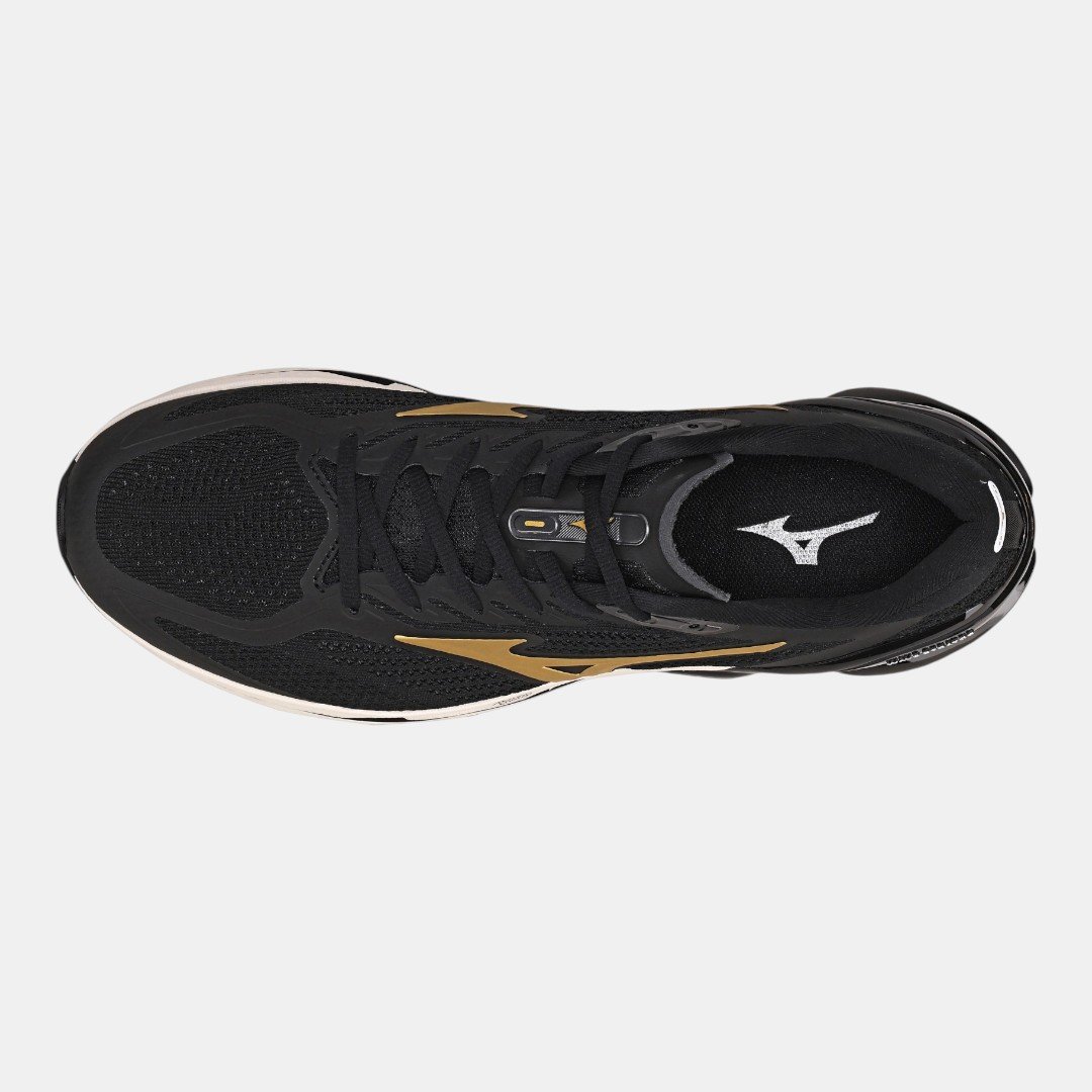 Tênis Mizuno Wave Stratos 4 Preto com Dourado Preto 5