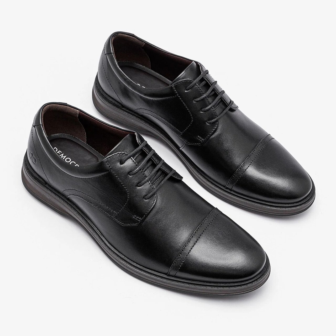 Sapato Social Democrata Noah Em Couro Preto Preto 2