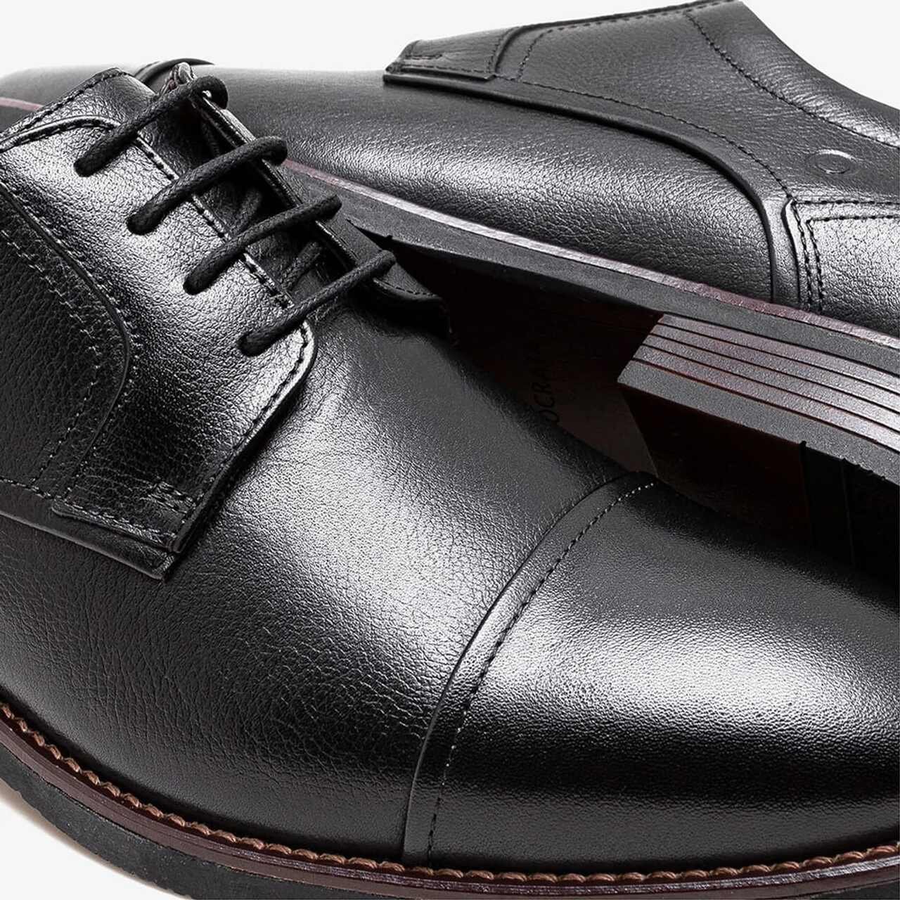 Sapato Social Democrata Masculino Em Couro Preto Preto 3