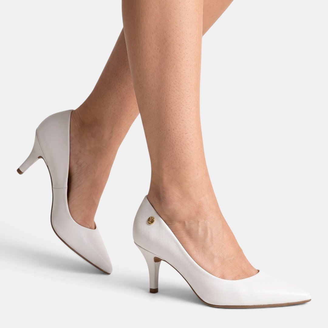 Scarpin Vizzano Salto Médio Branco Branco 2