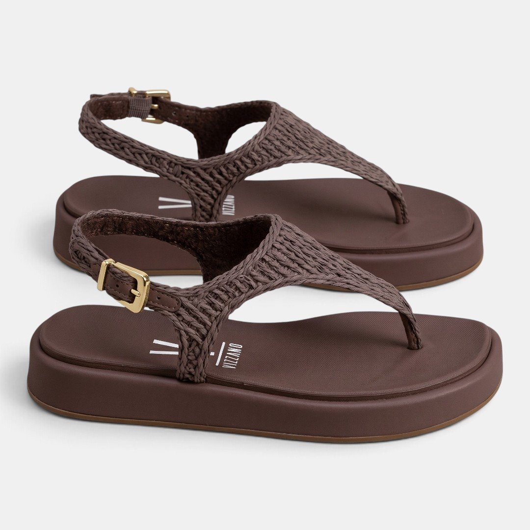 Sandália Papete Vizzano Crochê Marrom Chocolate 3