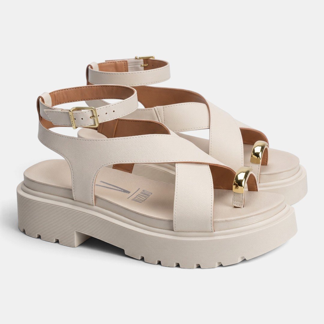 Sandália Papete Vizzano De Dedo Off White Branco 3