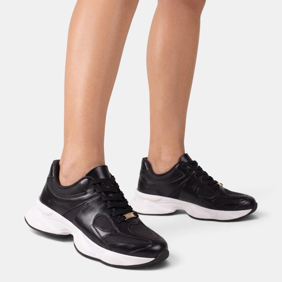 Tênis Vizzano Chunky Casual Feminino Preto Preto 2