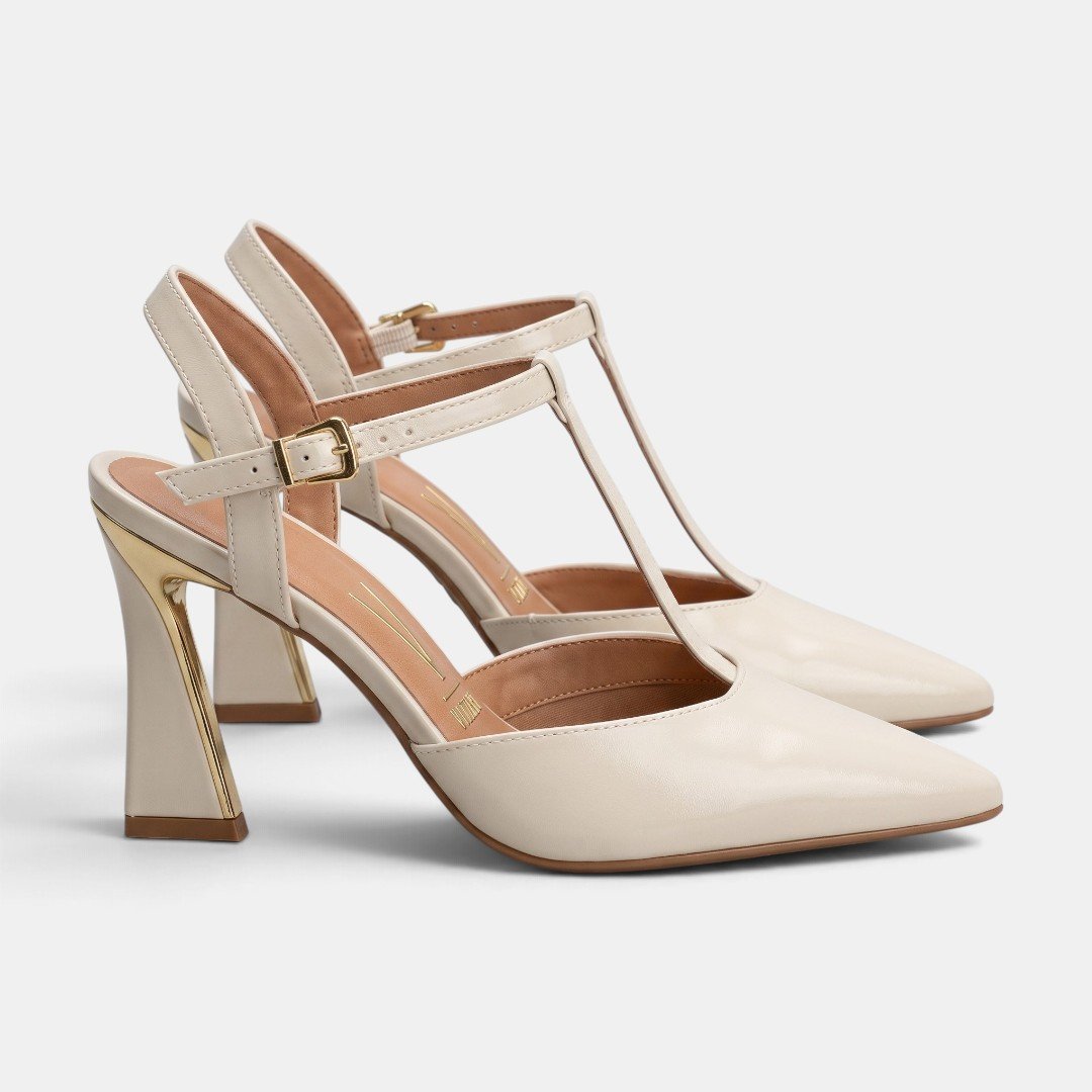 Scarpin Slingback Vizzano Off White Branco 2