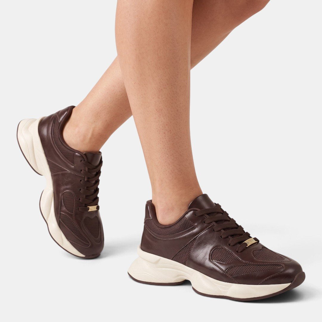 Tênis Vizzano Chunky Casual Feminino Marrom Cacau 2
