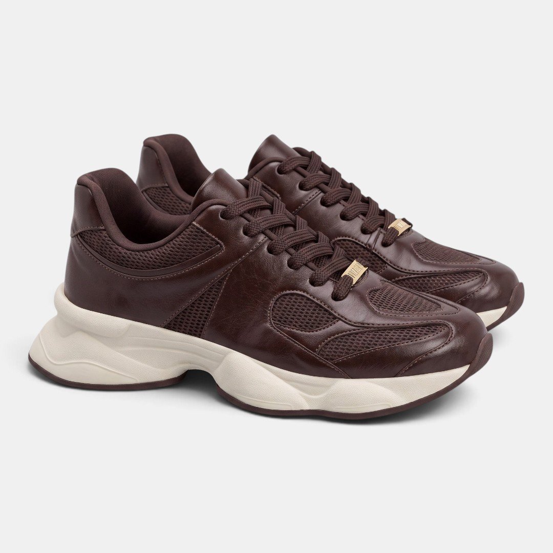 Tênis Vizzano Chunky Casual Feminino Marrom Cacau 3