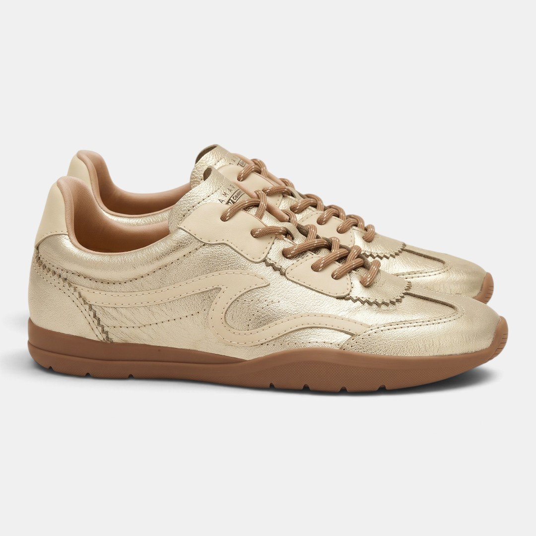 Tênis Ramarim Total Comfort Em Couro Dourado Ouro Light 3