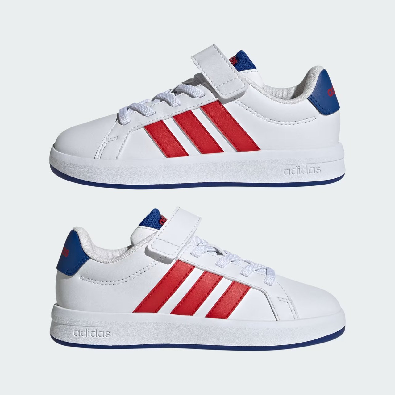 Tênis Adidas Grand Court 3.0 Infantil Branco com Vermelho Branco 7