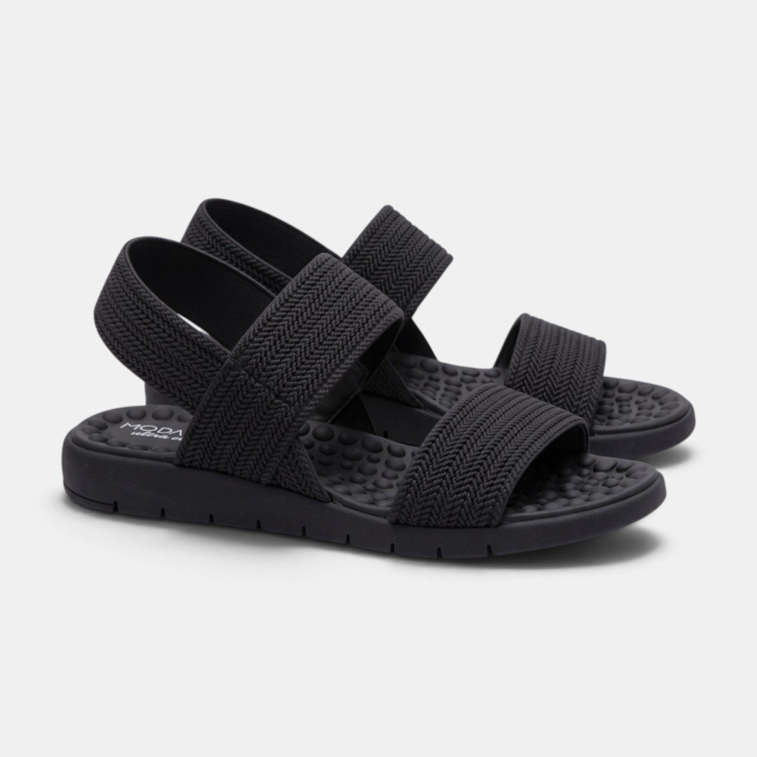 Sandália Modare Com Tiras Elásticas Preta Preto 2